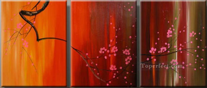 agp119 plum blossom panels group Oil Paintings